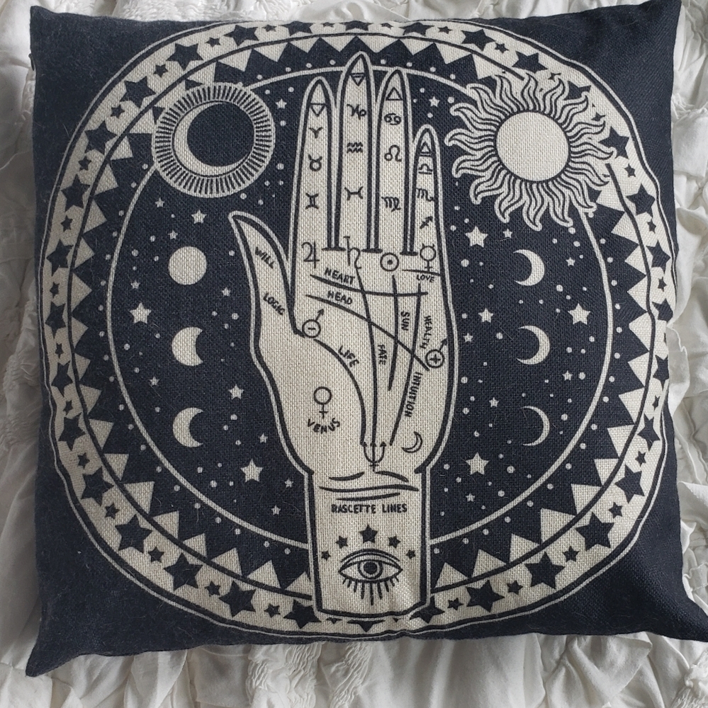 Palmistry Moon Accent Pillow